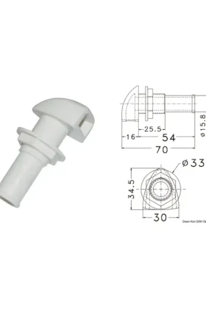 Pagamento Sicuro Sfiato in Plastica Nylon Ø 16 mm – Sfiato a Doppia Retina Conforme ISO 21487