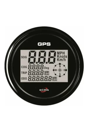 Contanodi GPS All Black ECMS – Tachimetro Digitale Velocità SOG senza Trasduttore Occasione Imperdibile