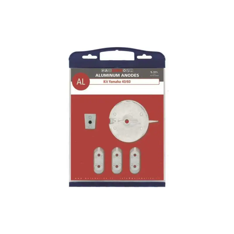 Kit Anodi Alluminio Tecnoseal per Fuoribordo Yamaha 40-60 HP (4 Tempi) Ultimissimo Modello