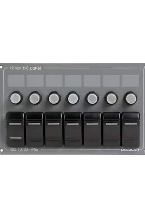Pannello Elettrico Orizzontale 7 Interruttori – Policarbonato Grigio IP56 Subito Disponibile