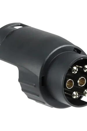 Adattatore Carrello 7-13 Poli 12V in ABS Nero con Particolari in Ottone Cromato Scelto Dai Clienti