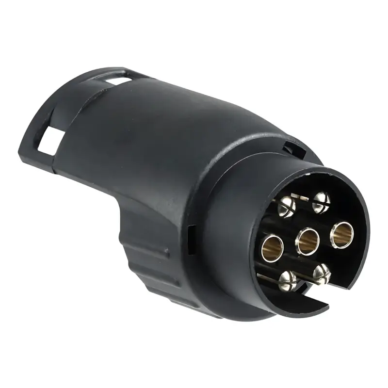 Adattatore Carrello 7-13 Poli 12V in ABS Nero con Particolari in Ottone Cromato Scelto Dai Clienti