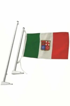 Spedizione Espresso Asta portabandiera H 500 mm. ottone cromato