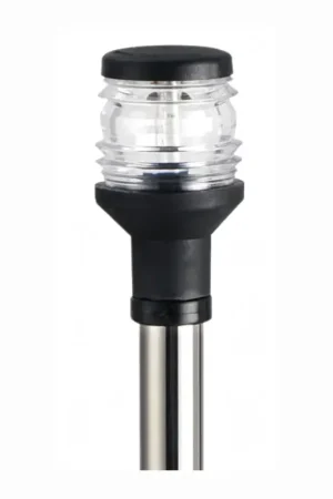 Occasione Fanale di Fonda 360° su Asta Inox 100 cm Estraibile da Piano – Calotta Nera