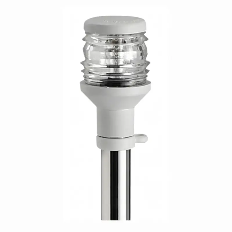 Ordina Subito Fanale di Fonda 360° su Asta Inox 100 cm Estraibile da Piano – Calotta Bianca