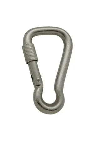 Moschettone inox 120 mm. con ghiera AISI 316 A4 apertura larga CERTIFICATO Quantità Limitata
