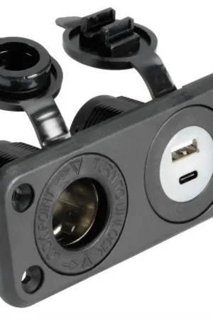 Prese incasso accendisigari + USB-A + USB-C cover nera Sconto