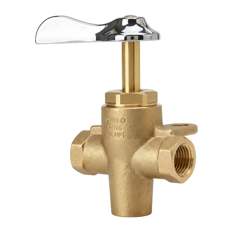 Rubinetto Carburante a 3 Vie in Ottone con Flangia (1/4" e 3/8" NPT) Spedito Oggi