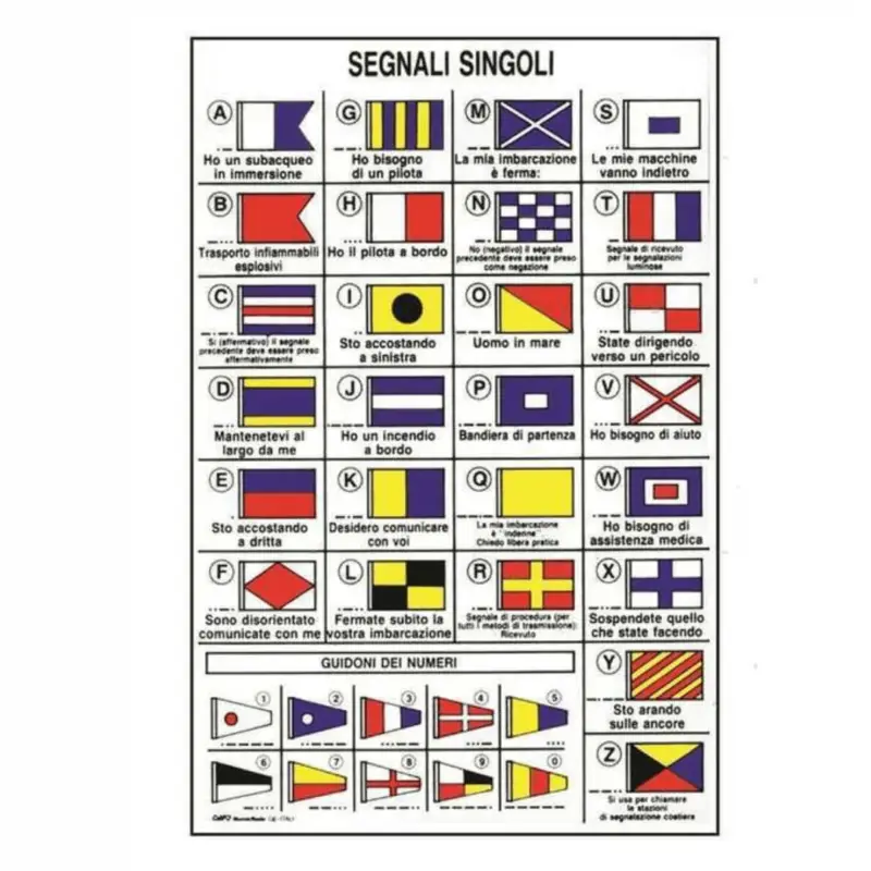 Tabella adesiva codici internazionali 160x240 mm. (con simbologia) Acquista Ora