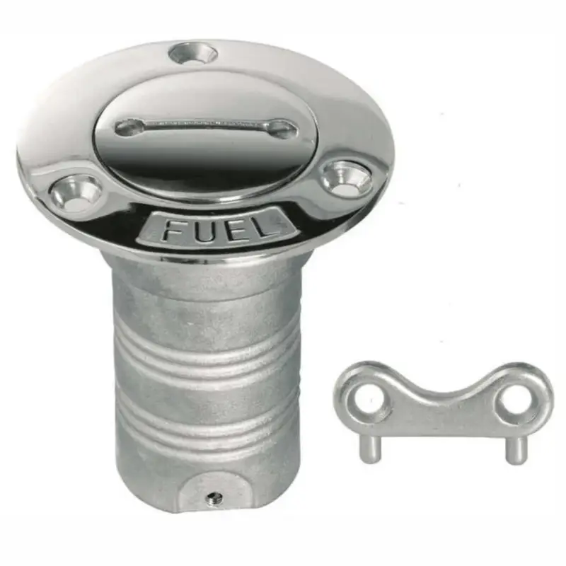 Tappo di imbarco in acciaio inox con chiavetta collo Ø 50 mm. carburante Consegna Rapida