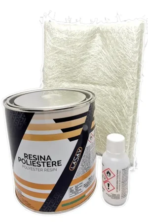 Kit resina poliestere e lana di vetro 300 gr/mq. Offerta Speciale