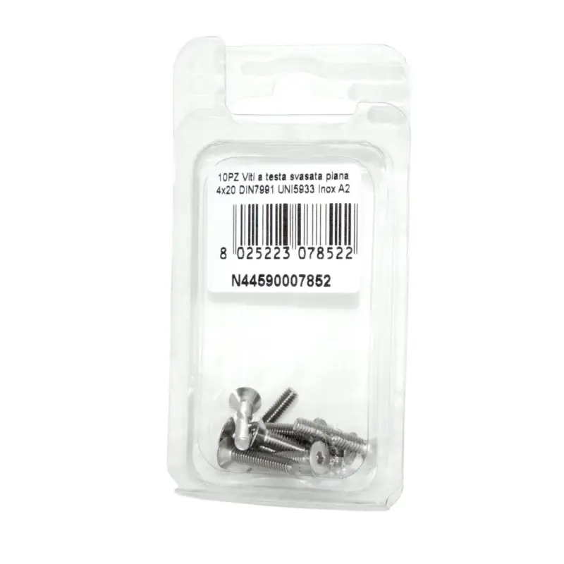 Viti a Brugola DIN7991 UNI5933 Inox A2 a testa svasata piana 4x20mm 10pz N44590007852 Ordina Subito