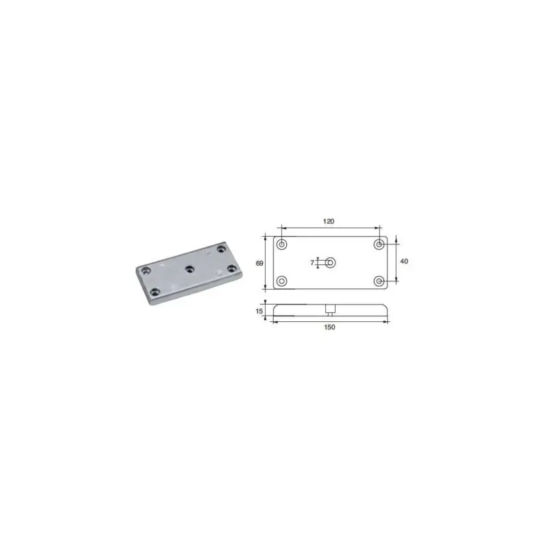 Consegna Rapida Anodo di zinco a piastra per timoni e flaps 145x69 mm N80605930240