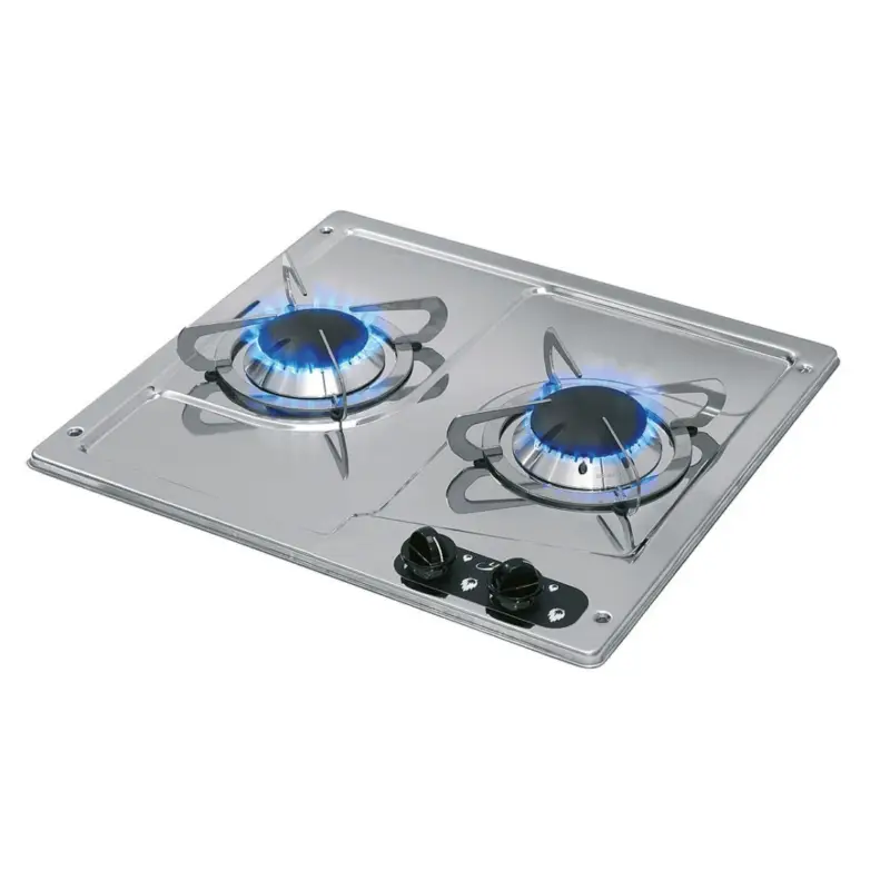 Piano di Cottura Burny 2 a Gas Acciaio Inox 2 Fuochi 380x360mm MT1504550 Direttamente Dal Produttore