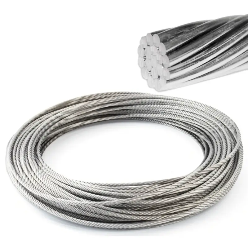 Compra Oggi Stesso Cavo in acciaio inox 12mm - 19 fili, 100 metri, carico 10000 kg