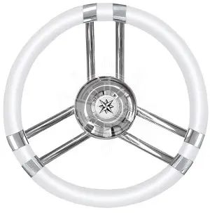 Volante bianco con razze inox mm.350 (45.137.03) Direttamente Dal Produttore