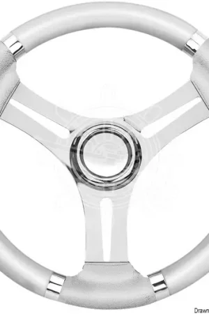 Volante bianco con razze inox mm.350 (45.151.03) Subito Disponibile