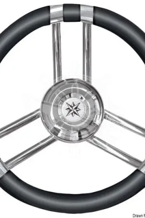 Volante nero con razze inox mm.350 (45.137.01) Vendita Finale