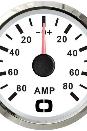 Nuovo Arrivo Amperometro con shunt 80 A - Bianco/Lunetta Lucida
