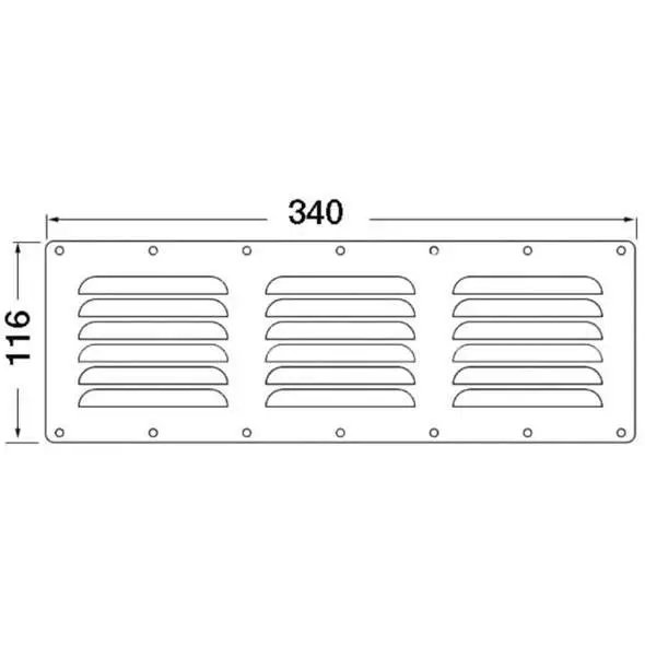 Griglia rettangolare inox mm 116 x 340 Bestseller