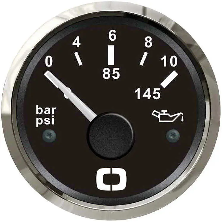 Promozione Indicatore pressione olio 0/10 bar - Nero/Lunetta Lucida