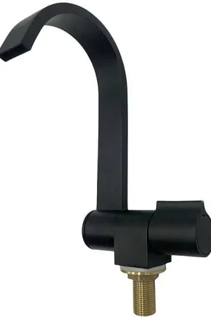 Rubinetto Abbattibile SX acqua Fredda con canna piatta - Nero Prezzo Scontato