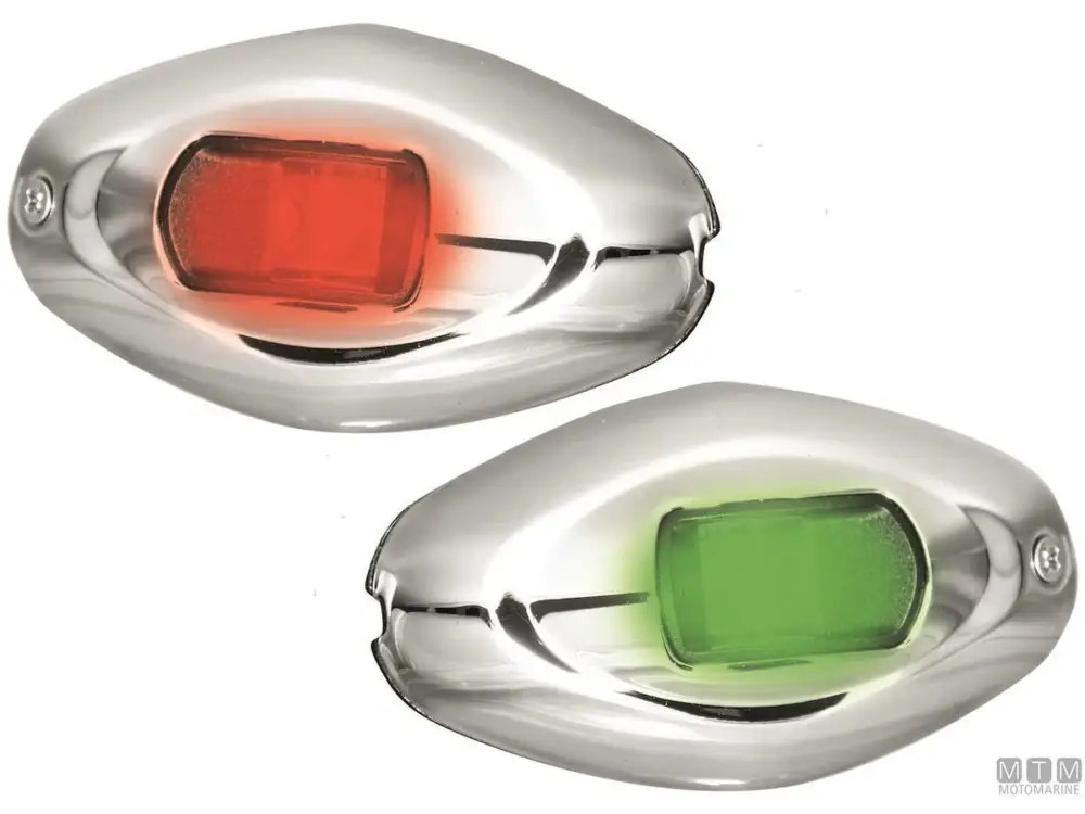 COPPIA FANALI DI VIA LED DI PRUA ROSSO E VERDE IN ACCIAIO INOX Prezzo Ridotto