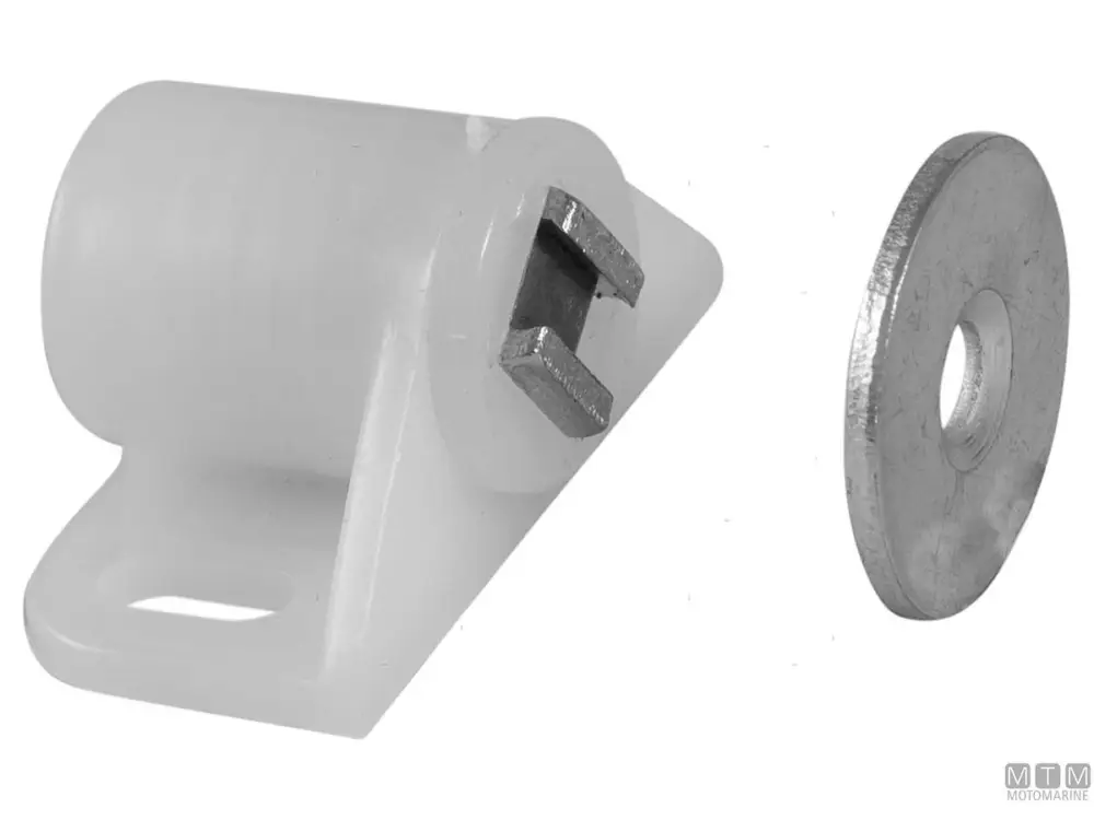 Promozione Esclusiva COPPIA FERMA PORTELLI MAGNETICI MAG-PF2 IN PLASTICA BIANCA