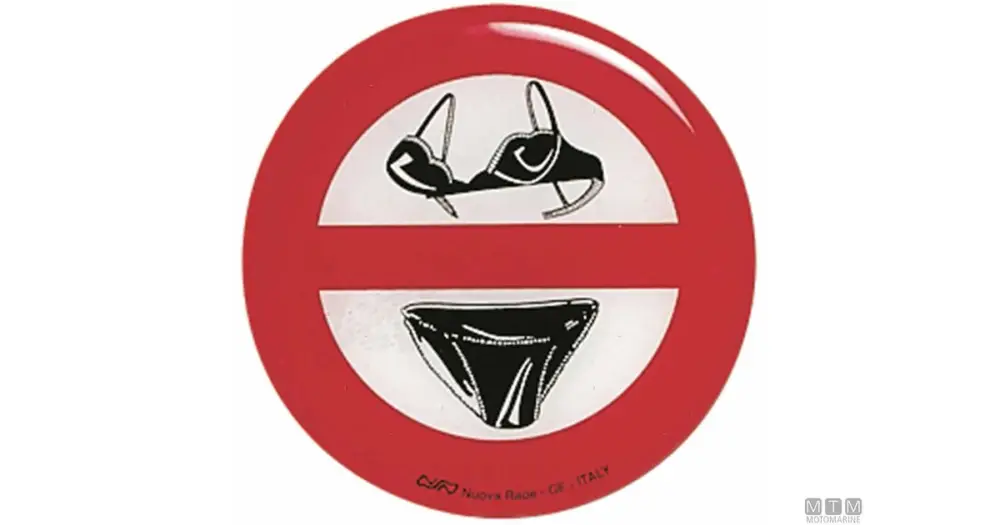 TABELLA ADESIVA DIVIETO BIKINI 80MM Affare