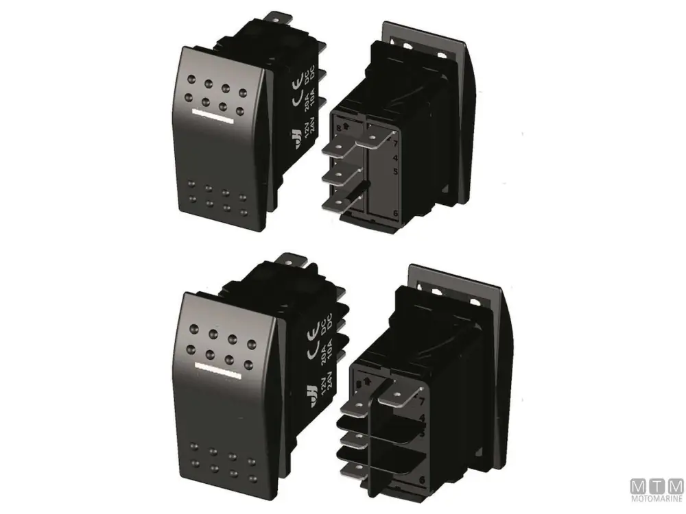INTERRUTTORE (ON)-OFF-(ON) 2WHITE LED 4 TERMINALI Prezzo Scontato