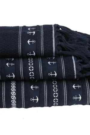 Must-Have SET 3 ASCIUGAMANI MB ANCHORS BLU