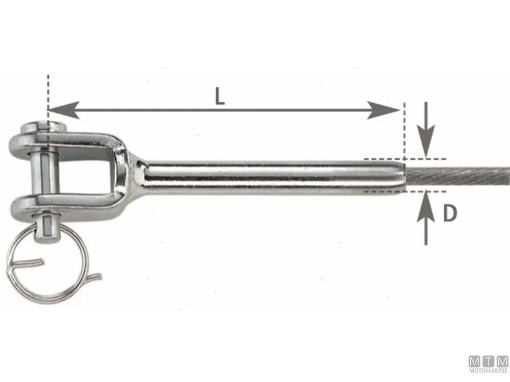 Di Tendenza TERMINALE A PRESSARE FORCELLA PER CAVO D4MM ACCIAIO INOX 316