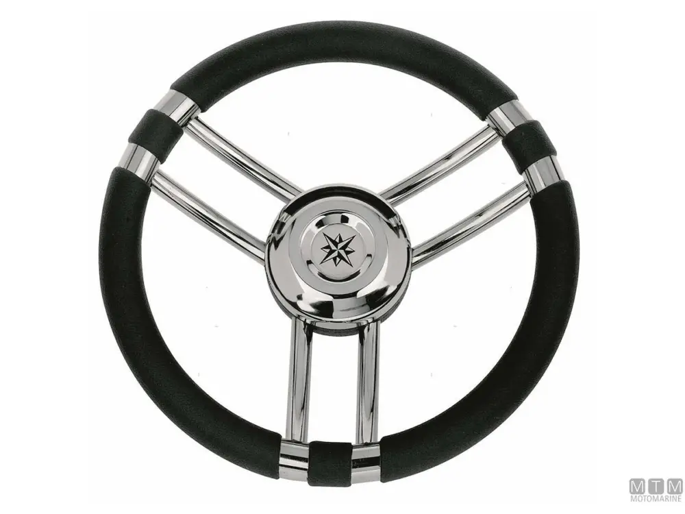VOLANTE RAY NERO POLIURETANO E ACCIAIO INOX D350MM Compra Adesso