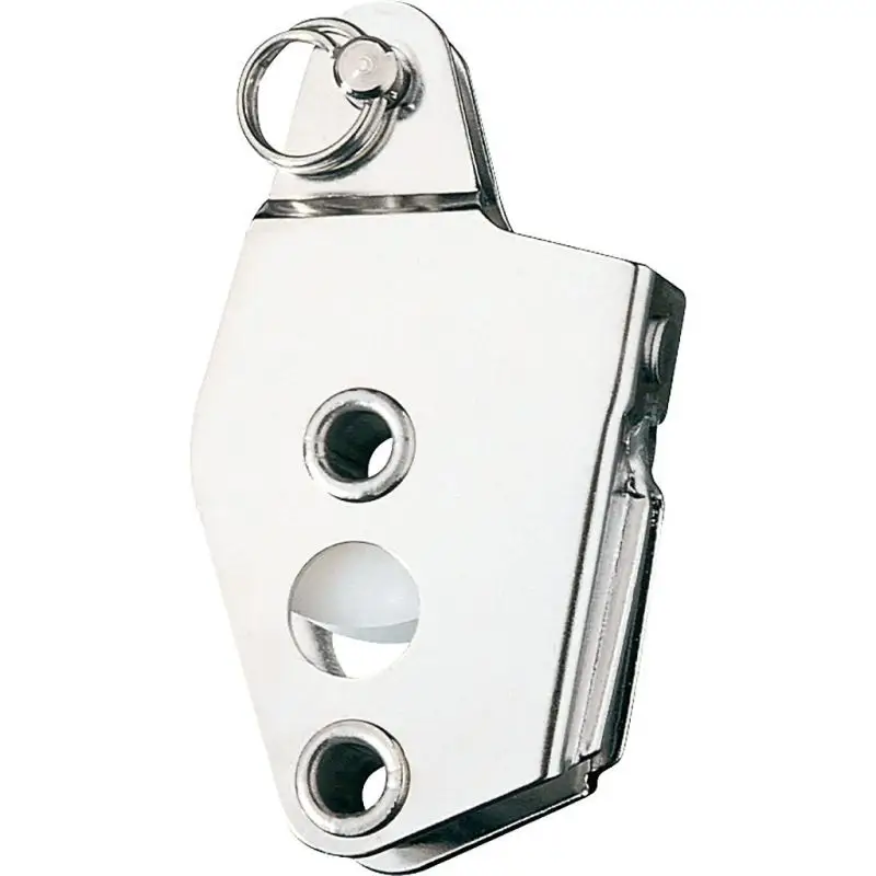 Ronstan Serie 25 Bozzello Singolo con Strozzascotte - Puleggia Ø 25mm, Carico Max 225kg, Guance in Acciaio Inox, Peso 30g Prezzo Basso