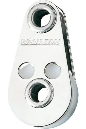 Acquista Ora Bozzello Singolo Piano senza Sfere Serie 20 Ronstan - Diametro Puleggia 20 mm, Carico Max 150 kg, Guance in Acciaio Inox, Peso 10 g