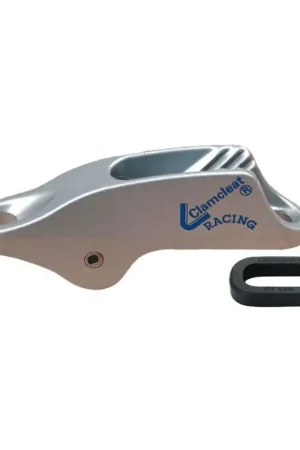 Chiuso da trapezio in alluminio con puleggia bassa Clamcleat - Regolatore di altezza per trapezio nautico colore argento per cima 4-8mm Non Perdere