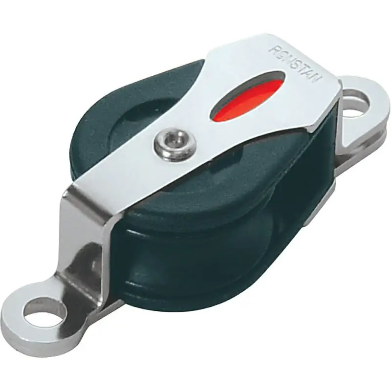 Novità Bozzello Singolo Piano Serie 20 BB per Rivetti Ronstan - Diametro Puleggia 20 mm, Carico Lavoro 250 kg, Struttura Acciaio Inox e Guance in Fibra di Nylon - Ideale per Derive e Catamarani