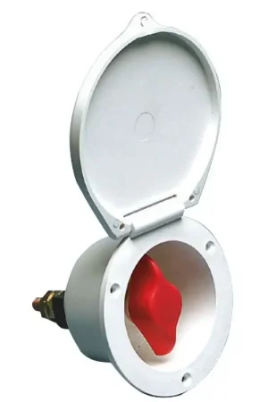 Staccabatteria Heavy Duty Bianco con Chiave in Ottone Nichelato - Dispositivo Omologato CE per Nautica Esclusivo