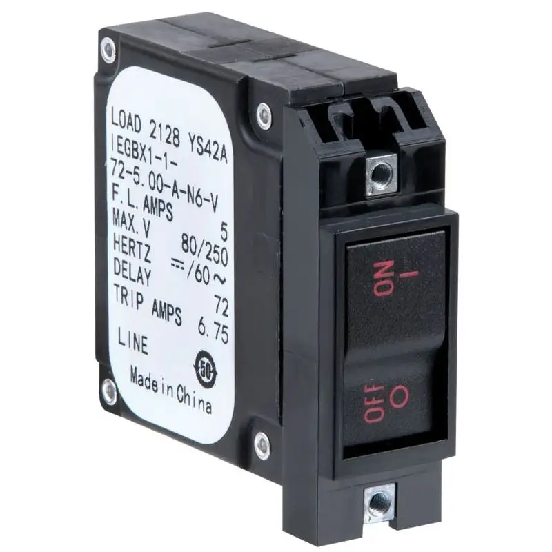 Novità Interruttore con levetta a filo orizzontale 50 A per uso marino, 12/220 V, attuatore a bascula con indicazione ottica - Serie IEGB, incasso frontale 32x19 mm.