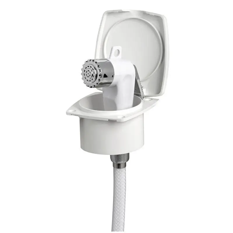 Occasione Doccetta Boris Bianca in Plastica con Testa Cromata e Tubo PVC da 4 m - Accessorio Nautico per Barche