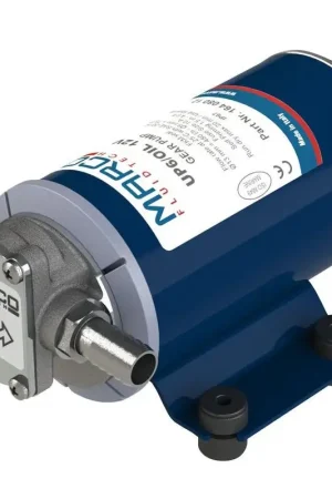 Elettropompa ad ingranaggi in bronzo per travaso di oli lubrificanti - 12 V 10 A, corpo in ottone nichelato, alberino in acciaio inox, compatibile con tubi da 14 mm. Must-Have