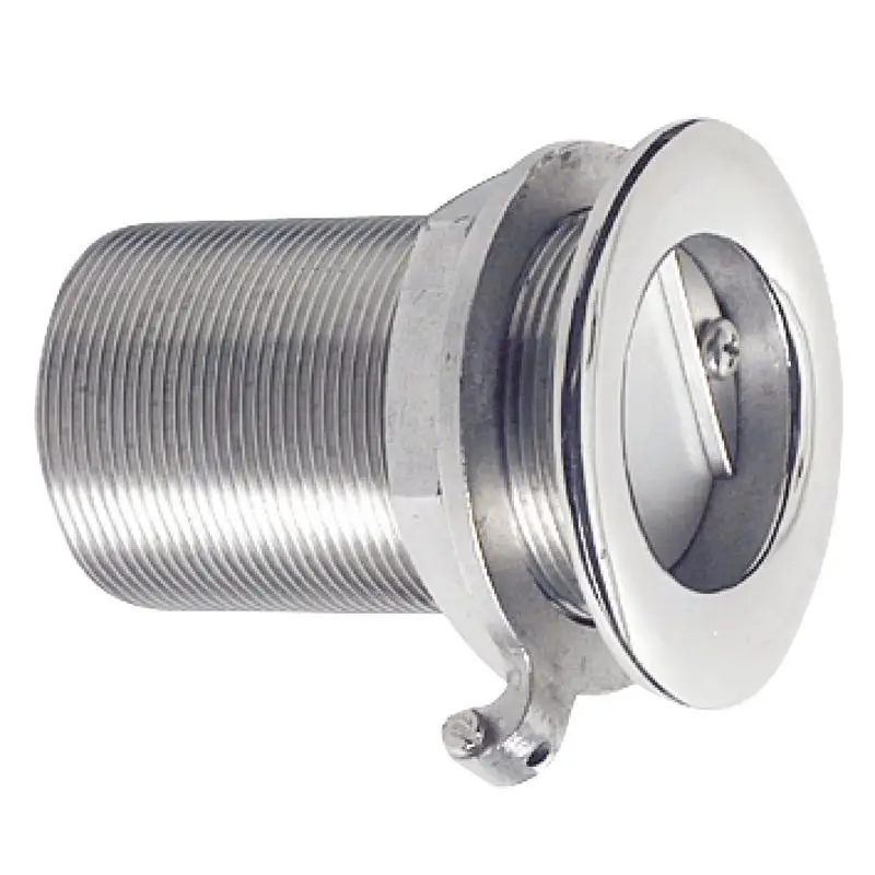 Scarico a mare inox 2 in acciaio inox AISI 316 lucidato con valvola in gomma bianca e collegamento di massa - Osculati Super Prezzo