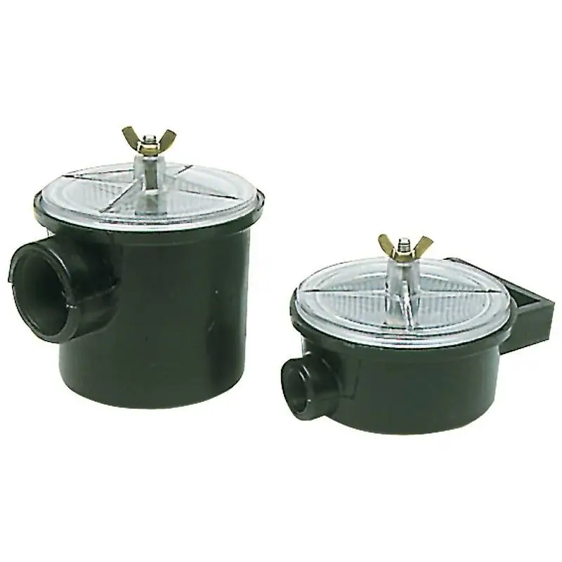 Promozione Esclusiva Filtro Acqua Utility 1 1/2 - Filtri Defangatori per Nautica in Moplen Nero con Coperchio Trasparente in Makralon e Elemento Filtrante in Nylon
