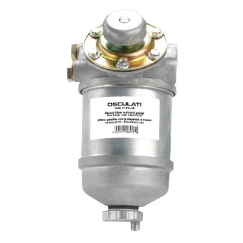 Filtro Gasolio con Pompante a Mano in Alluminio Pressofuso - Completo di 5 Fori Filettati e 3 Tappi per Riempimento Circuito Nautico Super Prezzo