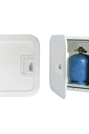 Offerta Speciale Gavone per Bombole Gas con Ventilazione Frontale - Capacità fino a kg 3, Sportello in Luran Anti UV, Raccordo Stagno Incluso