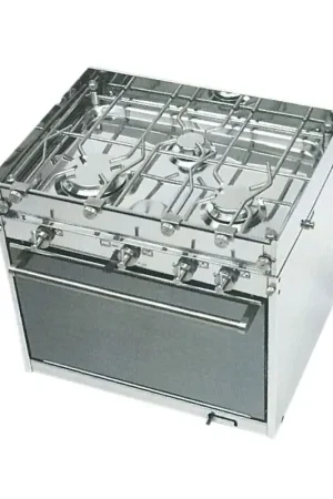 Cucina Topline 3 Fuochi Professionale in Acciaio Inossidabile con Accensione Pizoelettrica e Regolazione Cardano per Barche e Nautica Affare