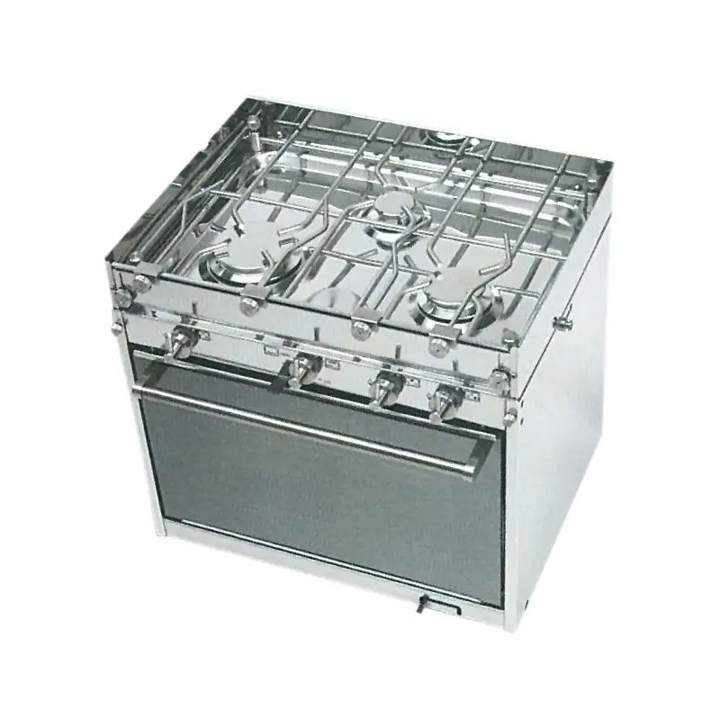 Cucina Topline 3 Fuochi Professionale in Acciaio Inossidabile con Accensione Pizoelettrica e Regolazione Cardano per Barche e Nautica Affare