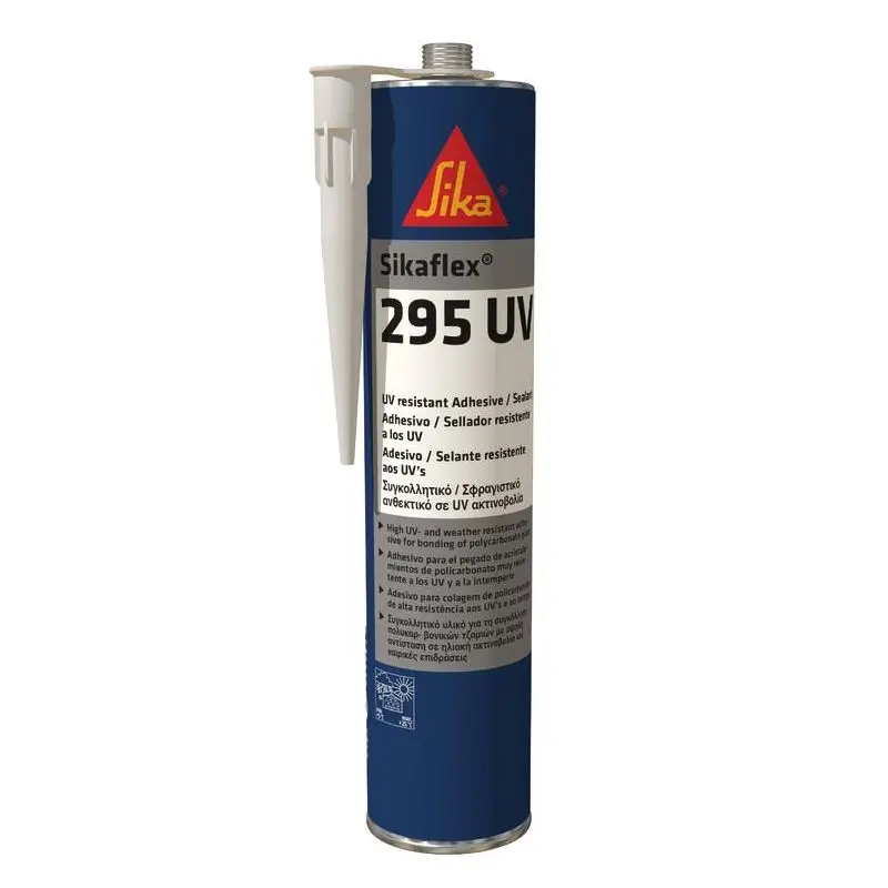Sikaflex 295 UV nero 300 ml - Adesivo sigillante poliuretanico resistente agli UV per incollaggio vetri in plexiglass, lexan e policarbonato nella nautica e vela. Promo Stagionale