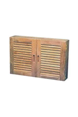 Armadietto in Teak con Antine a Persiana 56 x 38 x 11 cm - Accessorio Nautico Elegante e Funzionale Consegna Rapida