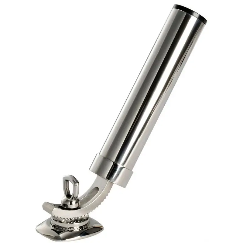 Offerta Limitata Portacanne in acciaio inox AISI 316 mm 90x60 regolabile da 90° a 15° con boccola di protezione - ideale per la nautica e la pesca